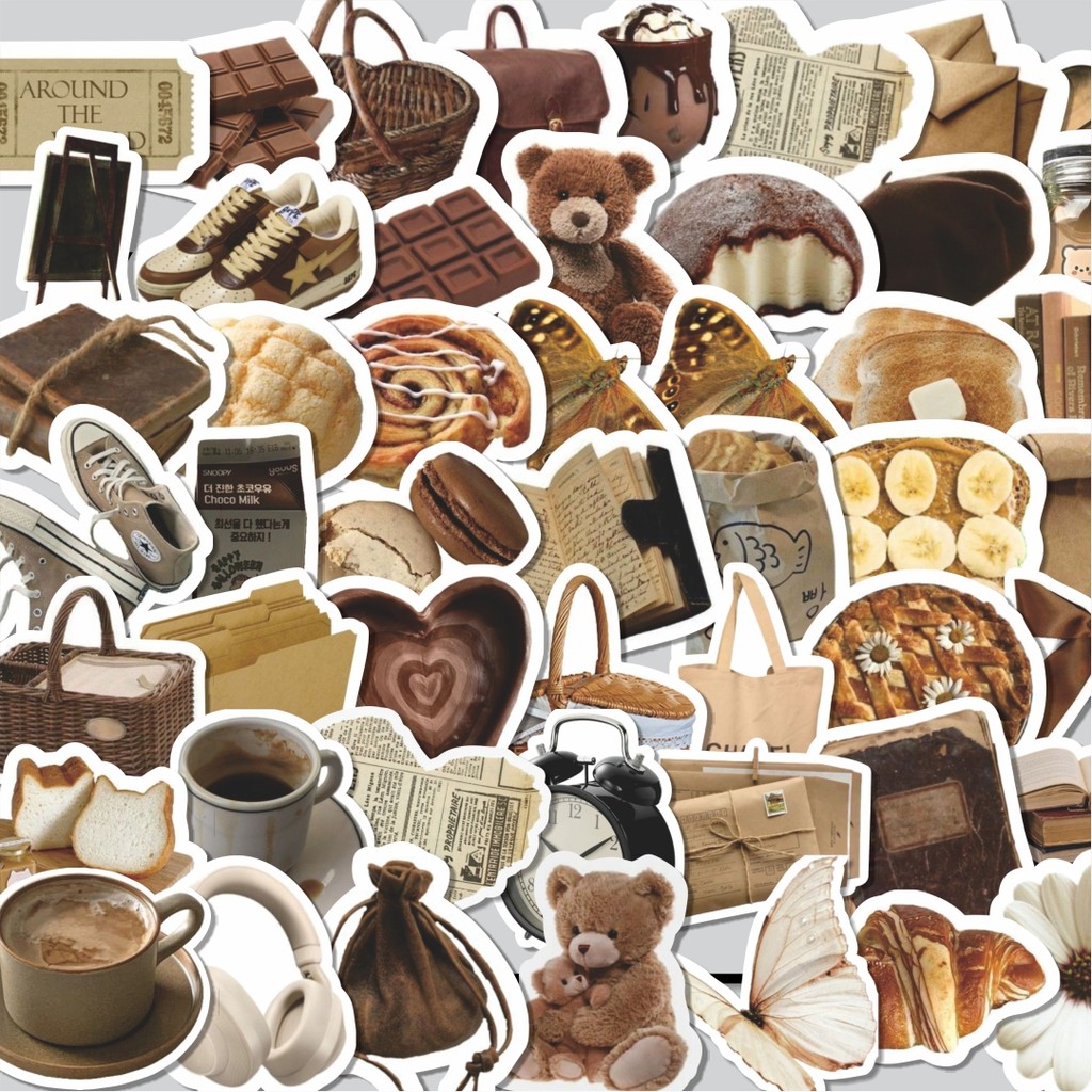 

Stiker Cutting Pack Stiker INS Style Brown Isi 100Pcs Series Aesthetic Lucu Keren Untuk Koper Bahan Vynil