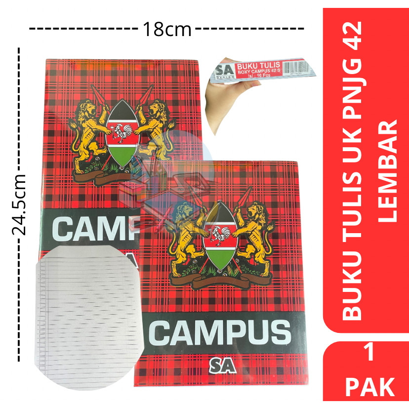 

MATAHARI HOUSEWARE [1 BUNGKUS] Buku Tulis Bergaris Biasa Tebal Ukuran Boxy Panjang SA Isi 42 Lembar 10 Buku