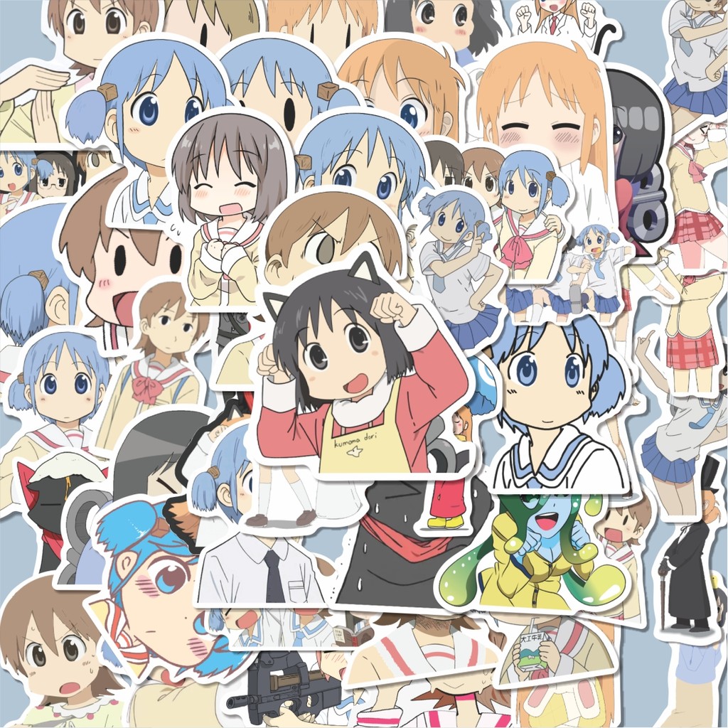 

100PCS Lucu Stiker Anime Nichijou Sticker Aesthetic Stiker Anti Air Stikers Berperekat Waterproof sticker decal buat Motor Helm Buku Journal Koper Casing HP Laptop Botol Minum Hadiah anak