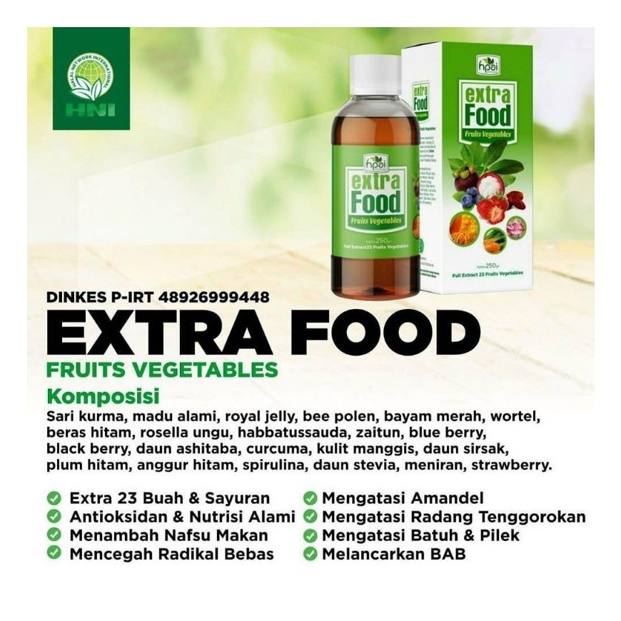 

PROMO!! Madu Extrafood Extra Food HPAI 23 Fruit Vegetables ORIGINAL