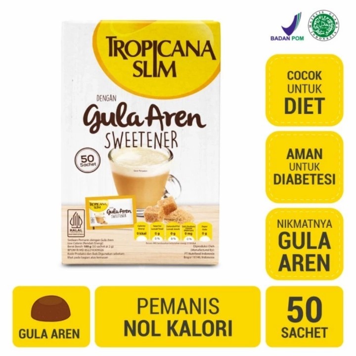 

Tropicana Slim Sweetener Gula Aren (50 Sachet).