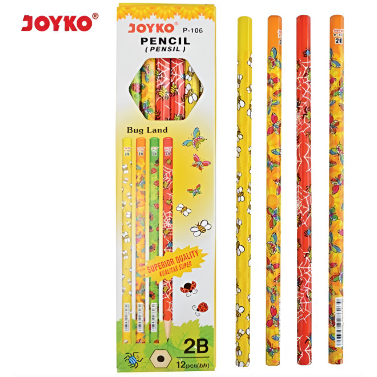 

Pencil Pensil Joyko P-106 2B Bug Land (1 PCS) - Pensil 2B Joyko P-106