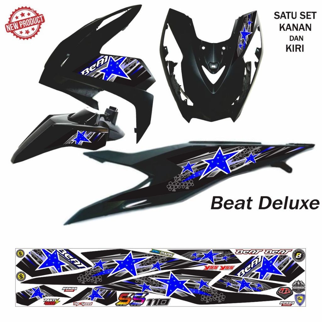 STIKER BEAT DELUXE VARIASI / STRIPING MOTOR BEAT BARU STIKER STRIPING KEREN