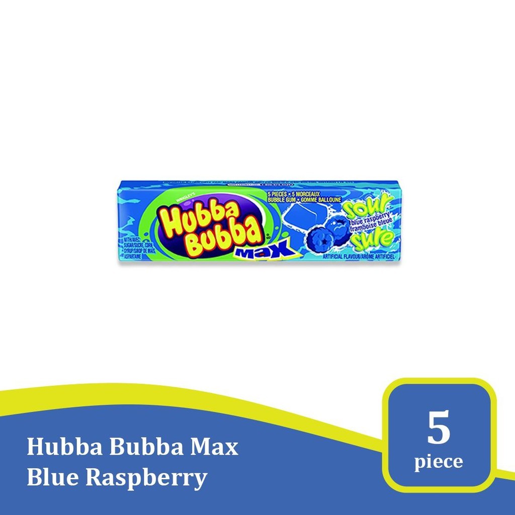 

Hubba Bubba Max Sour Blueraspberry 5 pieces - permen karet import USA