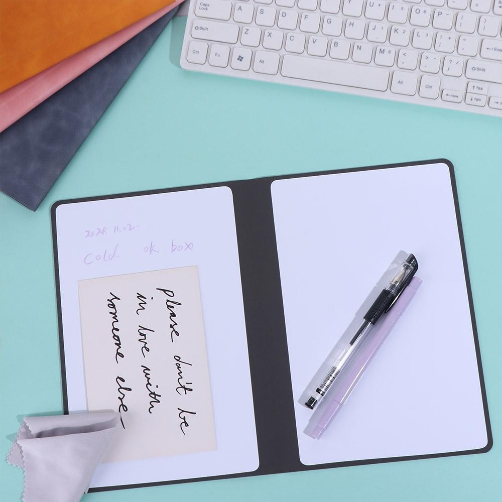 

Portable A5 Whiteboard Notebook Reusable Business Folding Writing Board Erasing Message Note Whiteboard Notepad Office Supplies