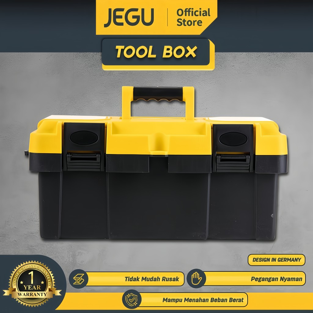 JEGU Tool Box Besar Plastik 12 15 18 20 Inch Bahan Pp Tools Box Kotak Peralatan Besi /Tool Box Stain