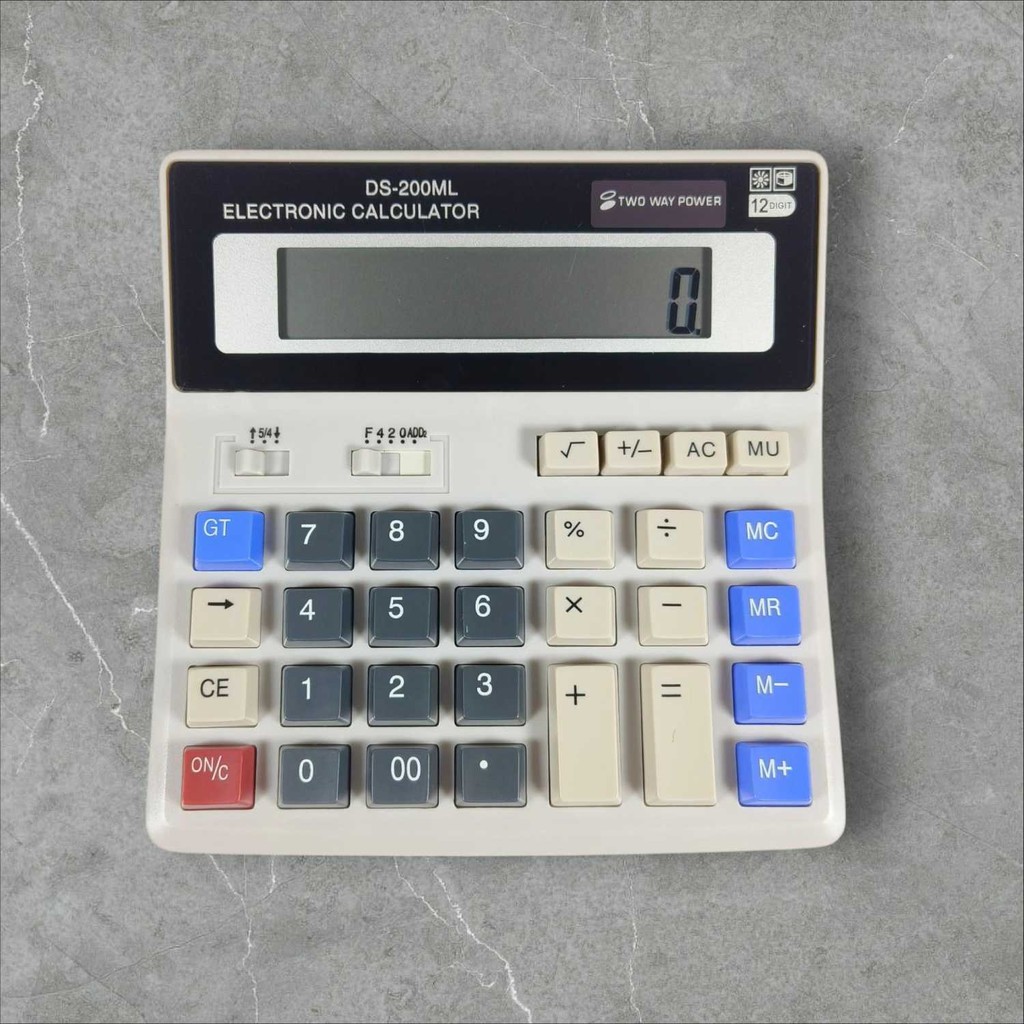 

DEXIN Kalkulator 12 Digit Large LCD Display Two Way Power Solar - DS-200ML -RSK