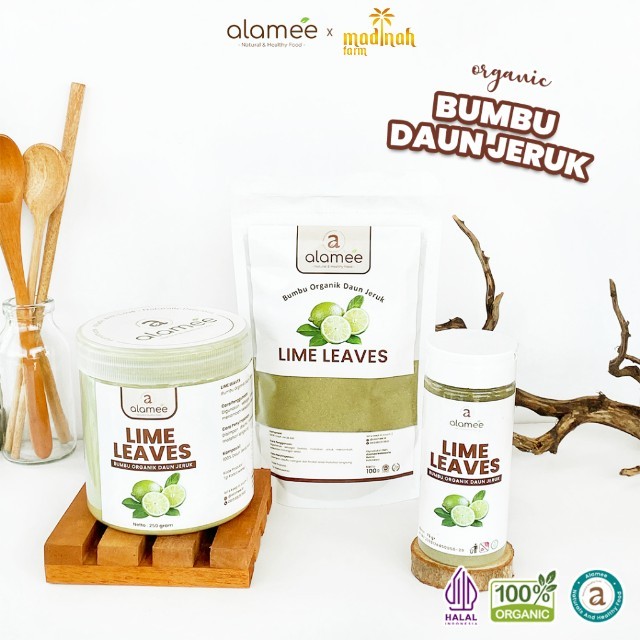 

ALAMEE Daun Jeruk Bubuk Lime Powder Bumbu Dapur Instan Organik Murni Asli Tanpa Campuran madinah