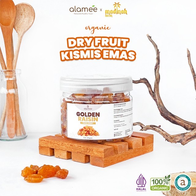 

ALAMEE Kismis Golden Raisin Cemilan Buah Kering Sehat Rendah Kalori Raisin Simin RAISINS 150gr madinah
