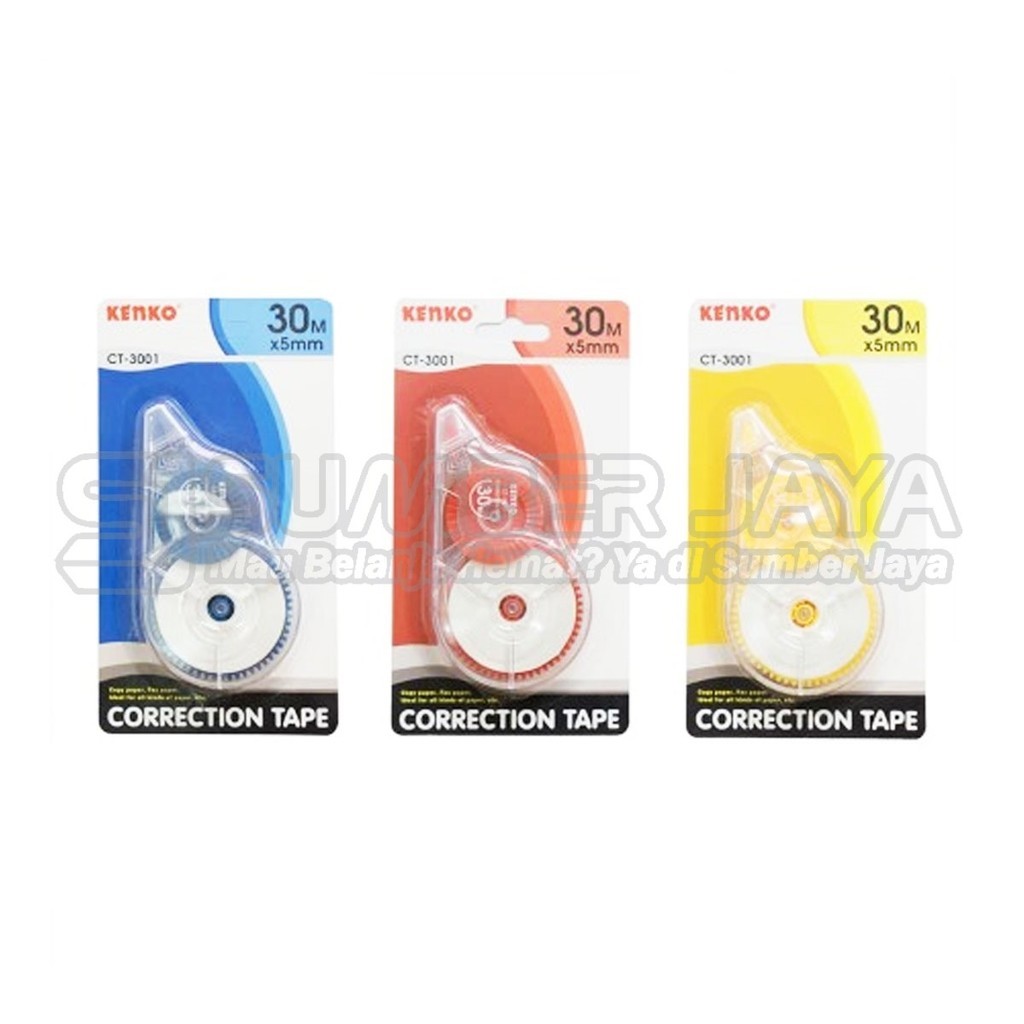 

Tip Ex Correction Roll EVO 30 M&G ACT58371 ACT76571Kenko CT-3001 Panjang 30 Meter