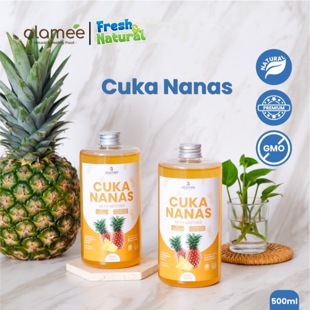 

ALAMEE Cuka Nanas Original Pineapple Cider Vinegar With Mother Organik Asli 500ml fresh and natural