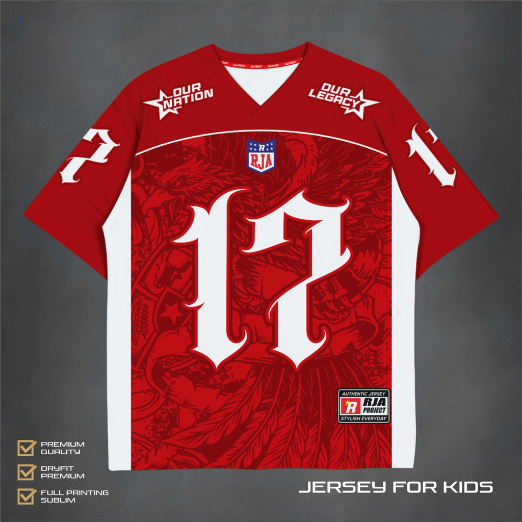 Baju Jersey Anak Laki-Laki Merah Putih | Kaos Anak Laki-Laki 17 Agustus