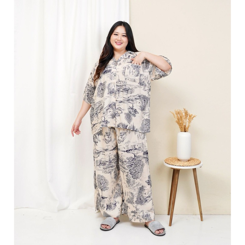 BAROSHOP SETELAN JUMBO RAYON LD 140CM/ONE SET JUMBO LD 140CM/SETELAN PIYAMA JUMBO