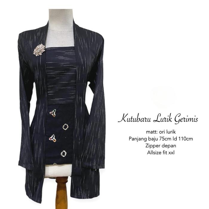 

Kebaya Kutubaru Modern Lurik Lengan Panjang Kebaya Wisuda Hijab - Gerimis Htm, S