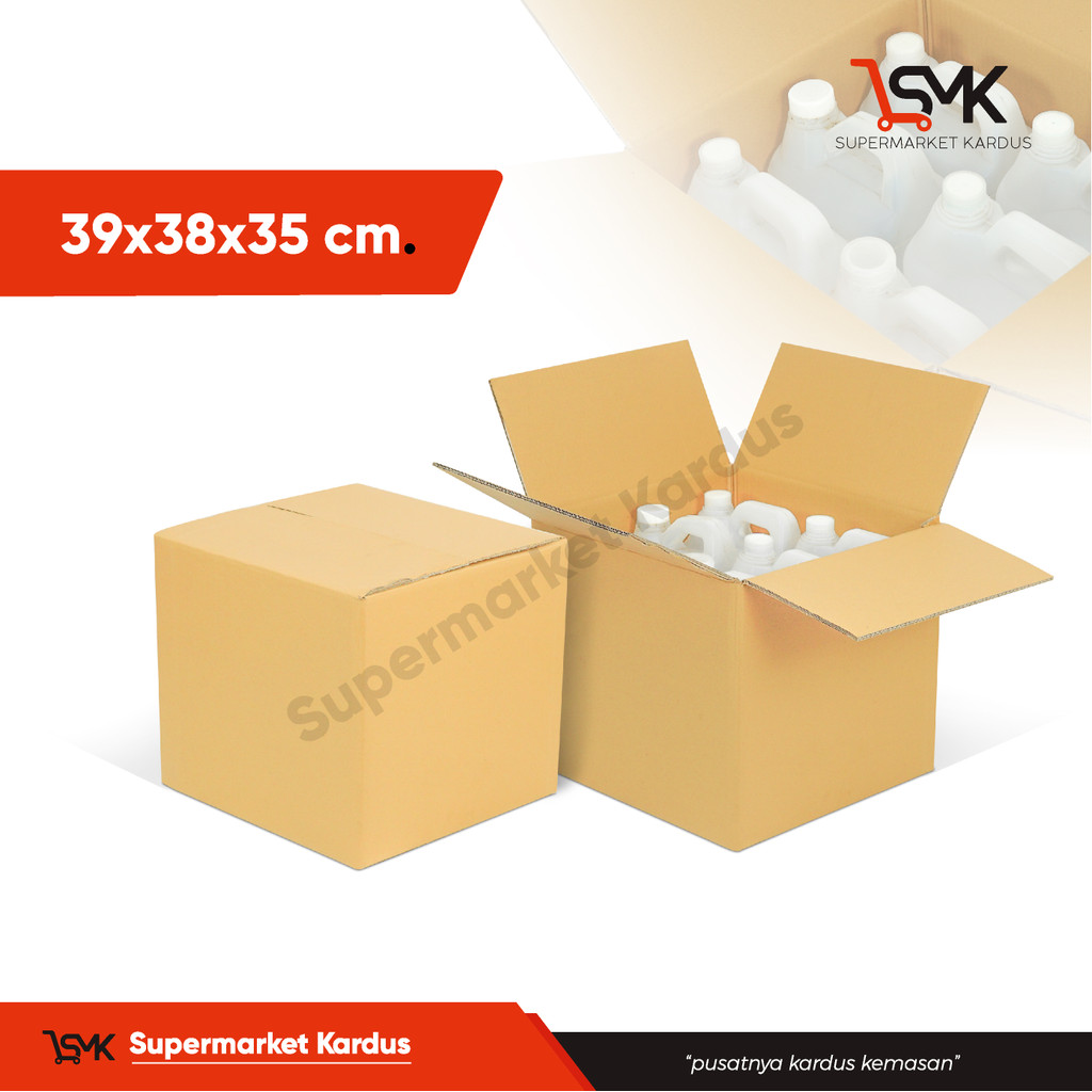 

Box 39X38X35 (Jerigen 6X1 L ) Kardus/kemasan/packing/boxrokok/doubleWall/Normal/A1/tinggi10/tinggi35