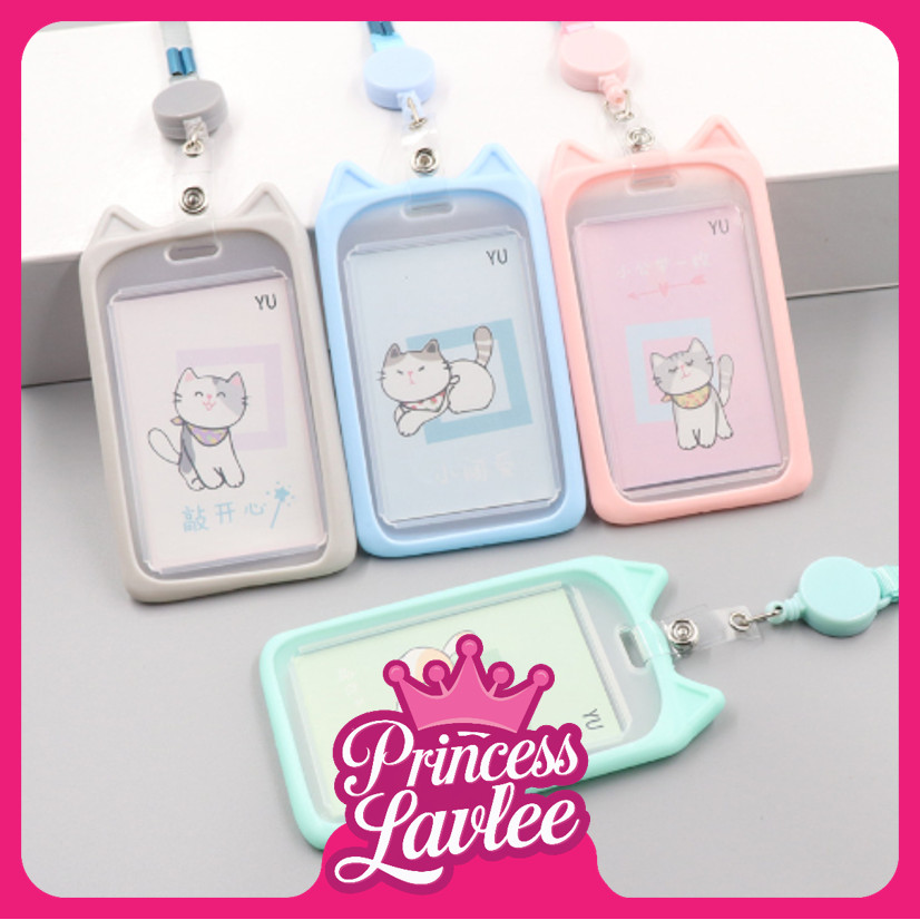 

PL 5770 Name Tag Lanyard Gantungan Kartu Motif Kuping Id Card Holder Akses MRT Busway EMoney Bentuk Karakter Warna Pastel