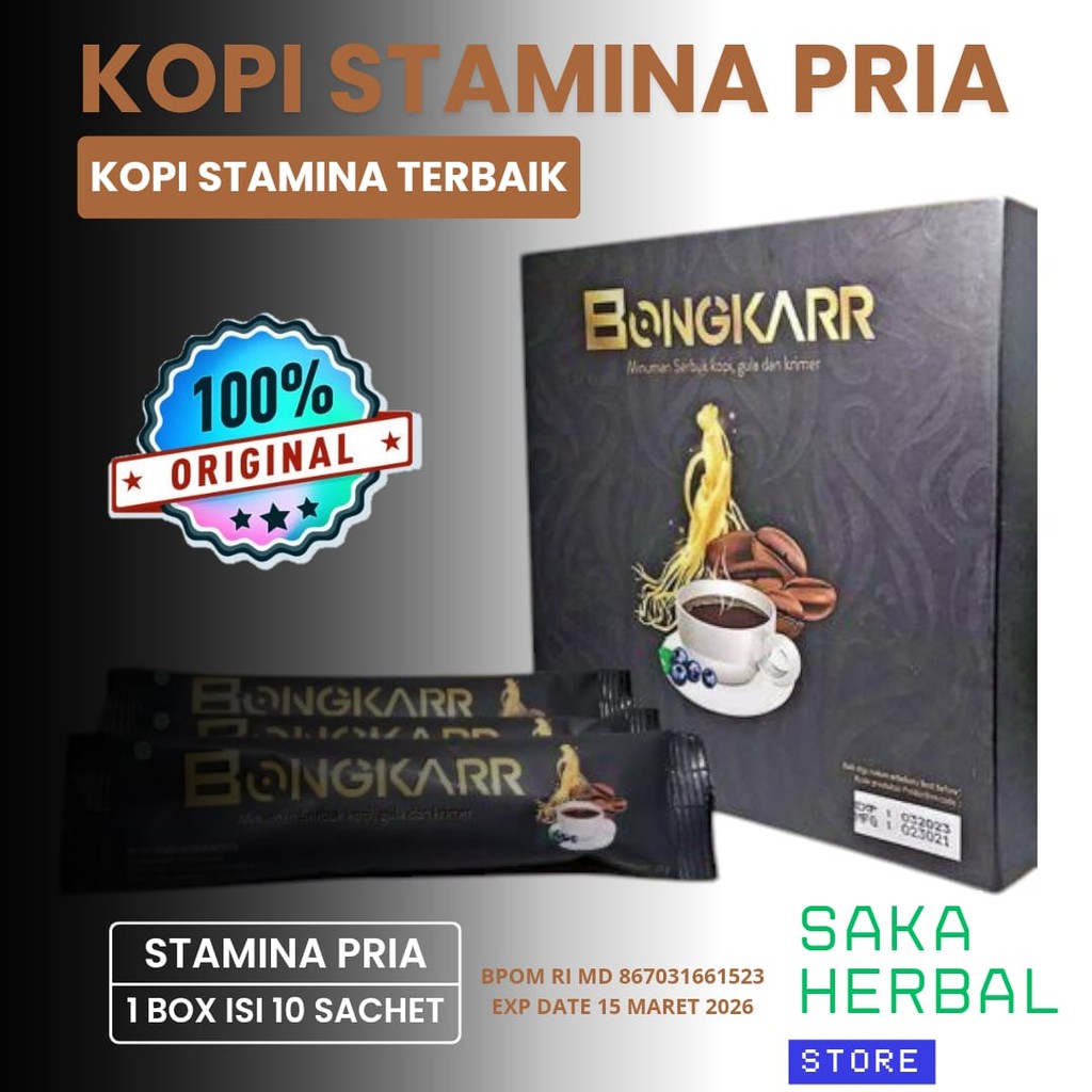 

BONGKARR COFFEE 1 BOX ISI 10 SACHET ORIGINAL MINUMAN SERBUK KOPI, GULA DAN KRIMER