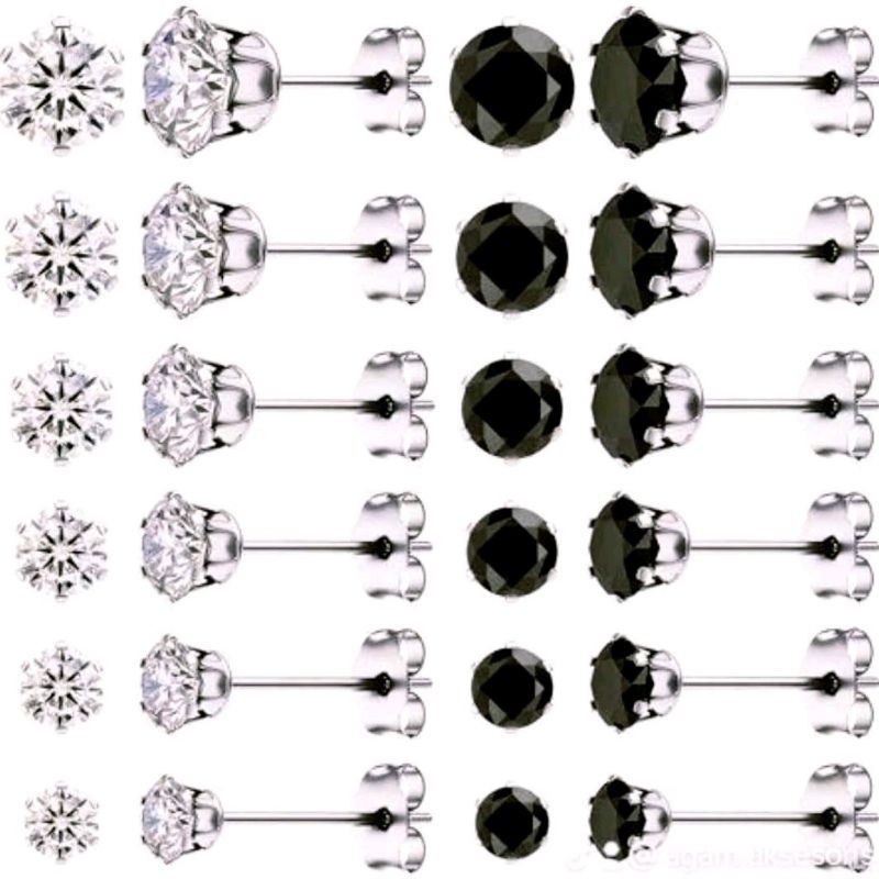 Anting Titanium Tusuk /Anting Permata Model Giwang Stainless Steel