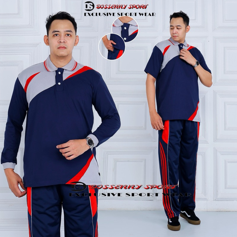 Setelan Olahraga Kaos Dan Training Wanita Pria Lengan Pendek