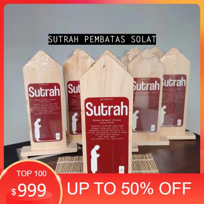 Sutrah Pembatas Sholat Stiker Tempel 30 cm Sutrah Pembatas Shaf Shalat AF9