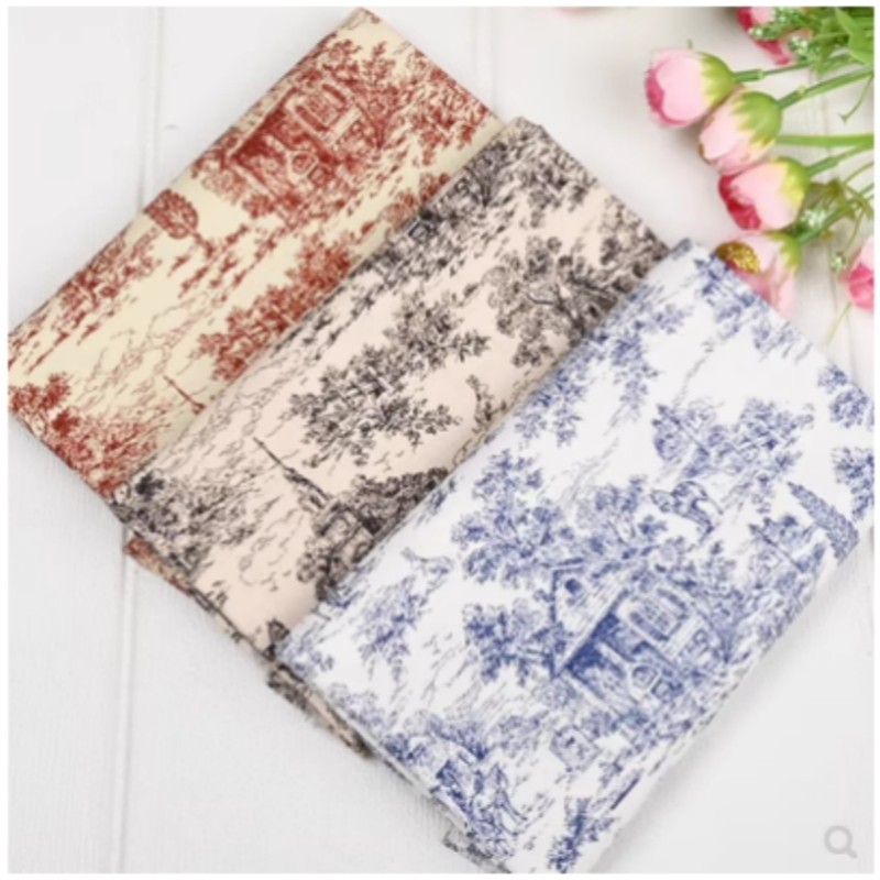 

100% Cotton Fabric, Retro Tree House Print, Handmade DIY Garment Dress Sewing Telas Tissue, CR-1880