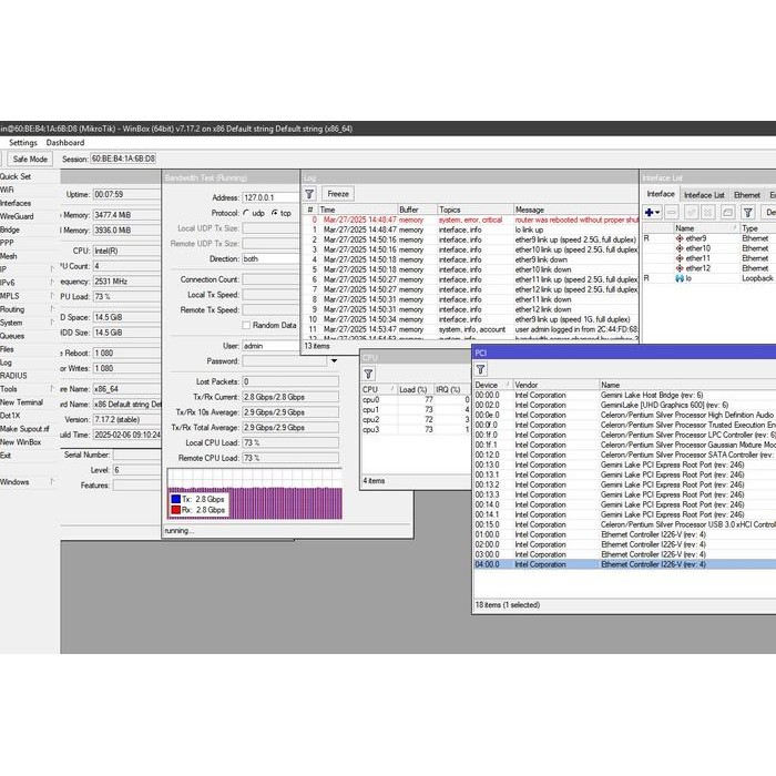 mikrotik x6 4 core 4 thread 2.0 2.6 ghz Industrial Mini router PC 4 ether 2.5g 1g gabit level 6 ROS 