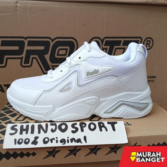 SEPATU KETS SNEAKERS LARI WANITA PRO ATT ORIGINAL PUTIH WHITE CEWEK - 38