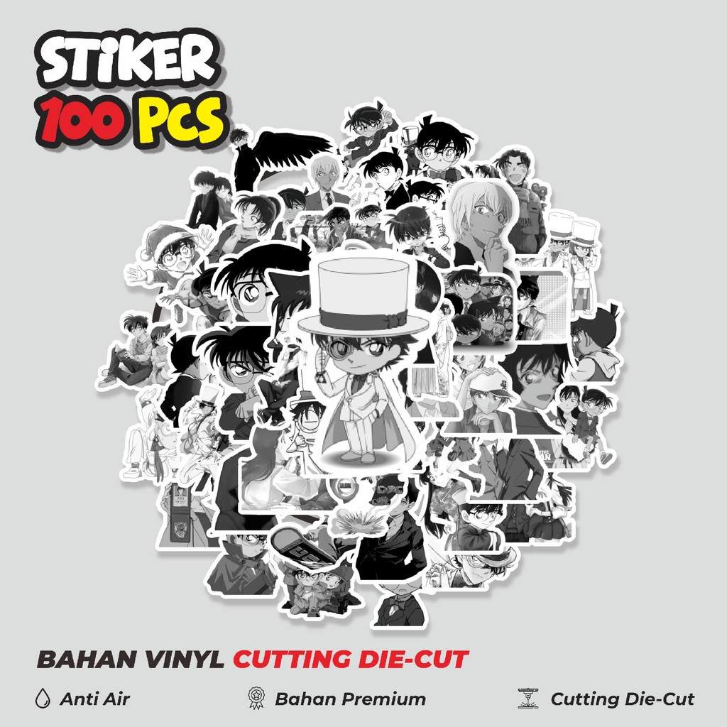 

Terbaru! 50 pcs Stiker Detective Conan ( Meitantei Conan ) Dekorasi Lucu Kreatif untuk Notebook, Skateboard, HP