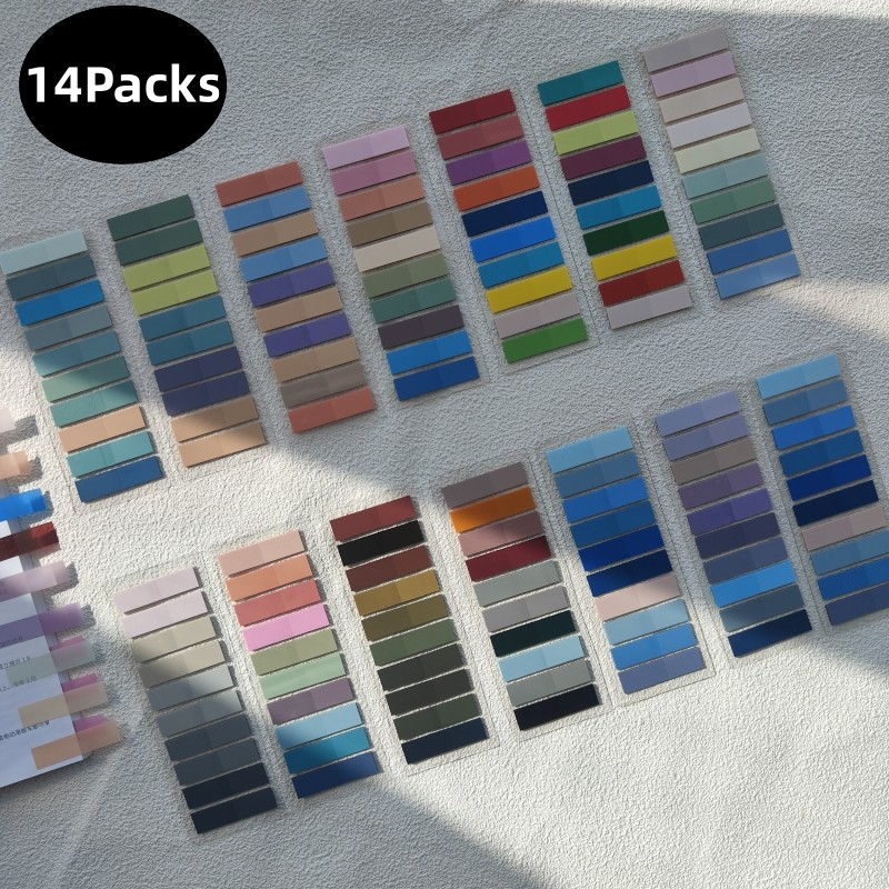 

14Packs 2800 Sheets Transparent Sticky Notes Self-Adhesive BookMarker Annotation Reading Book Clear Tab Kawaii Cute Stationery