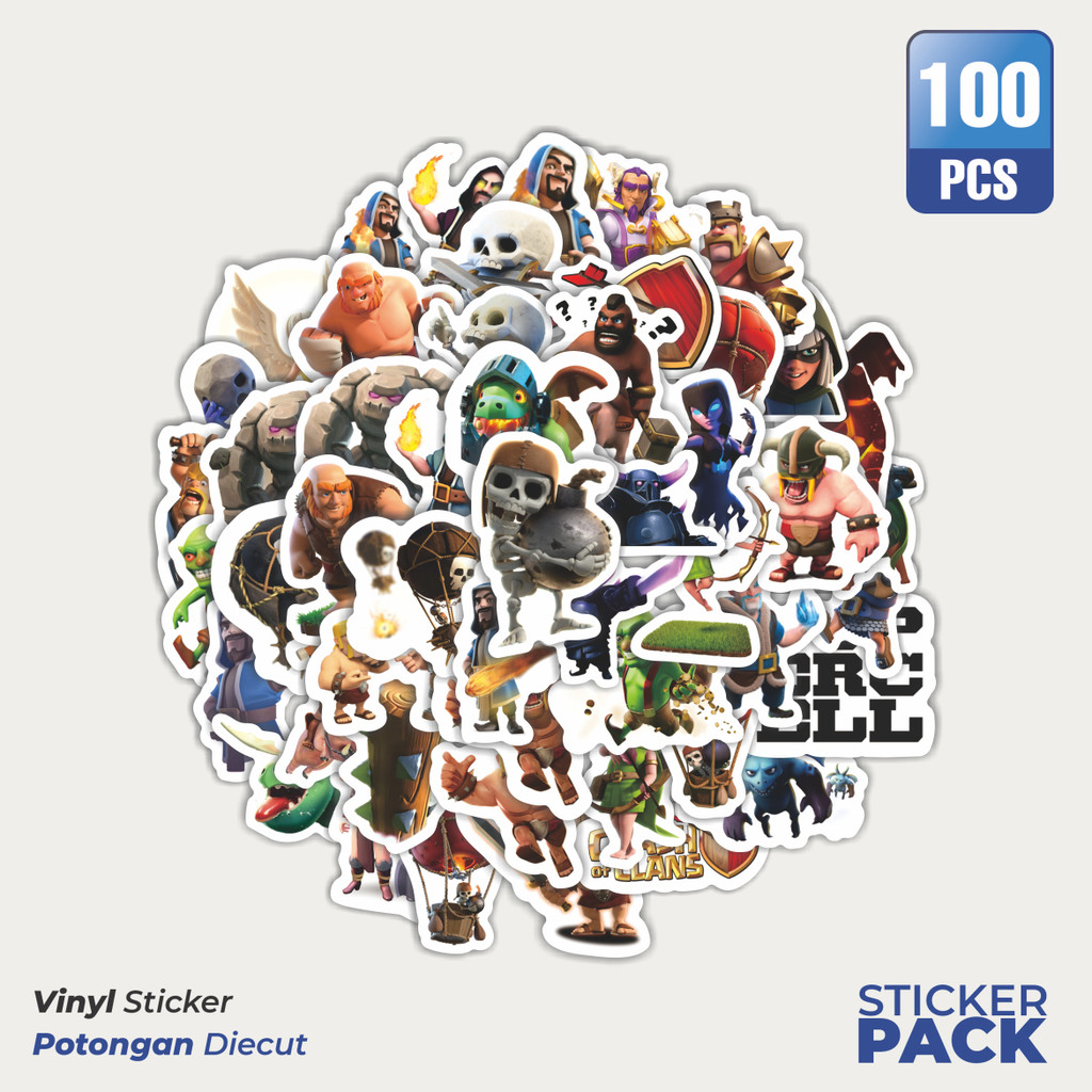 

Stiker Vinyl Stiker Game Clash of Clans Waterproof Aesthetic- Untuk Laptop, Motor, dan Helm - Paper Stationery Pack