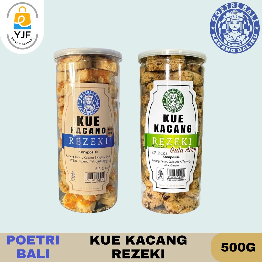 

Poetri Bali Kue Kacang Rezeki Kemasan 500g / Kue Kacang Original & Kue Kacang Gula Aren