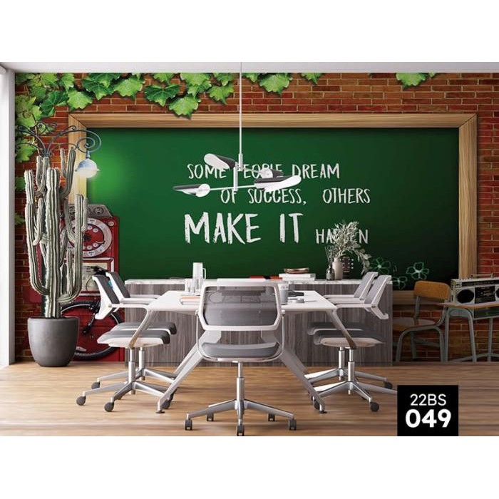 Wallpaper Dinding Custom Mural Kata Motivasi Bisnis Positif Kantor - 22BS-0032