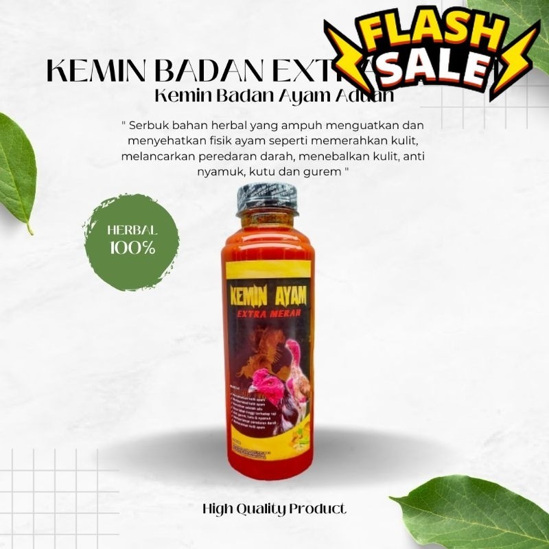 

New! KEMIN BADAN AYAM EXTRA MERAH Agar Kulit Tebal Ayam Sehat Anti Nyamuk Kutu & Gurem