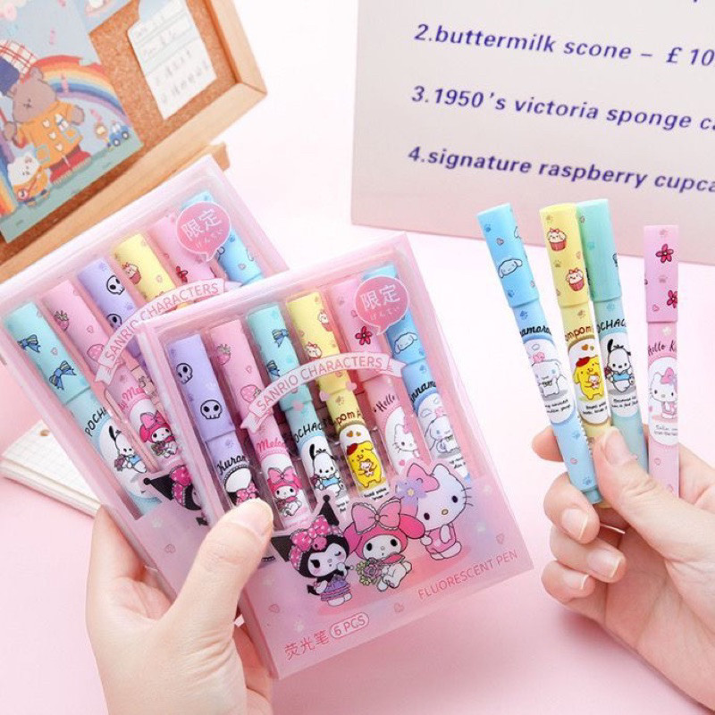 

(acc ptk) STABILO KARAKTER KUROMI SET 6 PCS / STABILO 1 SET ISI 6 WARNA PASTEL KARAKTER KARTUN SANRIO LUCU / STABILO 1 SET SANRIO / 1 SET STABILO LUCU SANRIO / HIGHLIGHTER PASTEL / PENANDA PEWARNA / STABILO SANRIO 1 SET 6 PCS WARNA WARNI COLOURFUL