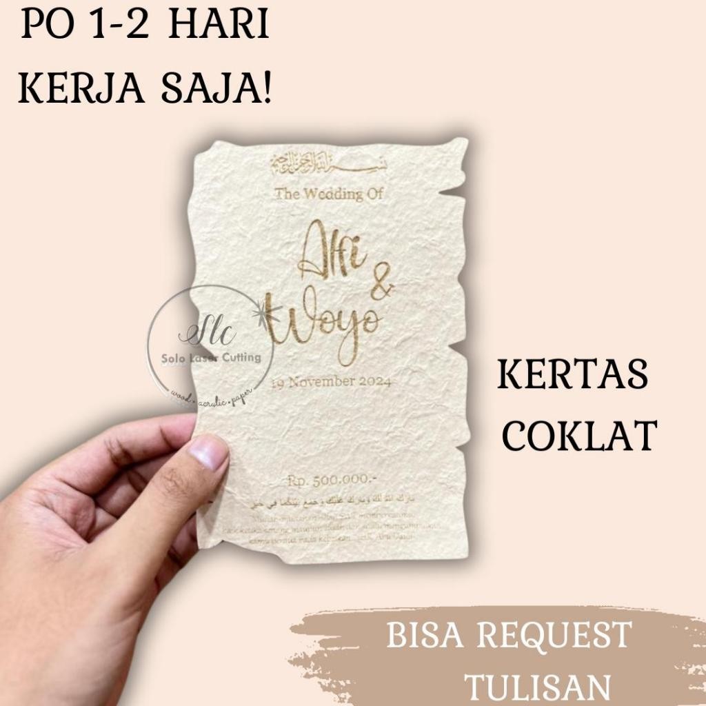 Paper Kertas Daur Ulang Grafir Nama Tanggal Nominal Isian Mahar Bentuk Kertas Daur Ulang