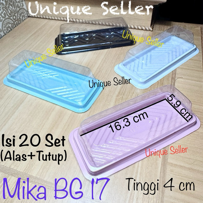 (Isi20) Mika Bolu Gulung Mini 16cm BG 17 Pink Coklat Biru Putih / Mika Mochi isi 3 / Mika Kue Jajan 