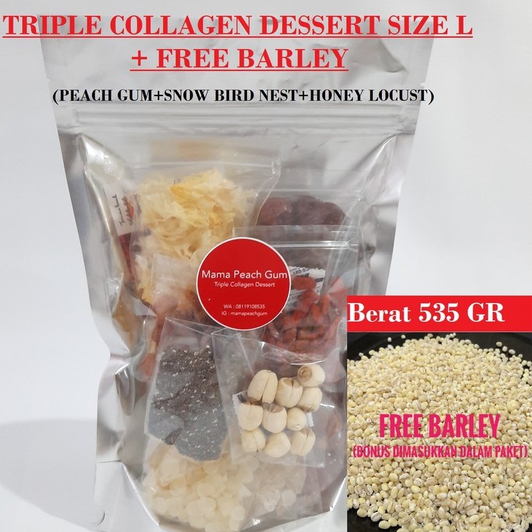 

TRIPLE COLLAGEN size L (PEACH GUM SUPER A+, SNOW BIRD NEST, HONEY LOCUST)