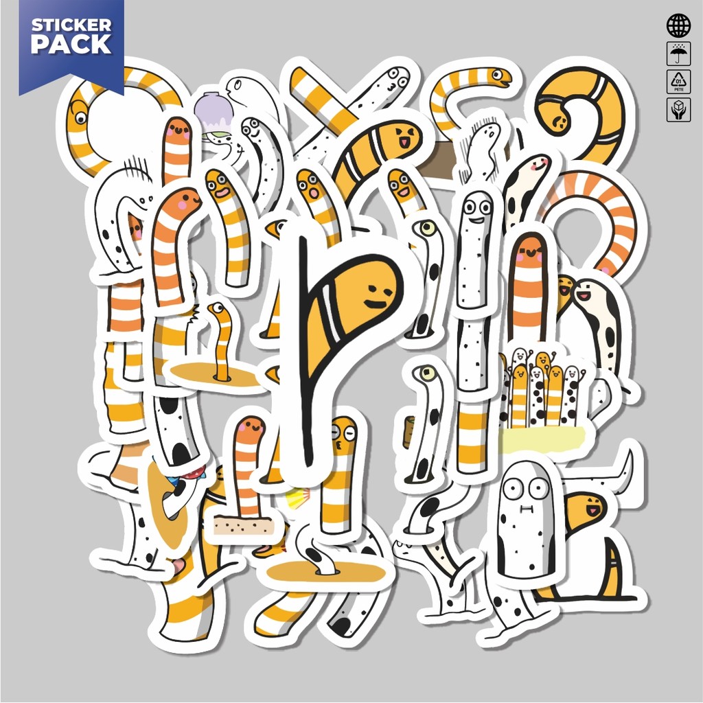 

[100PCS]Stiker Pack Sticker Hewan Belut Aesthetic Vinyl Anti Air Dekorasi Sticker Laptop Buku Journal Koper Helm Casing HP Gitar Helm Skateboard