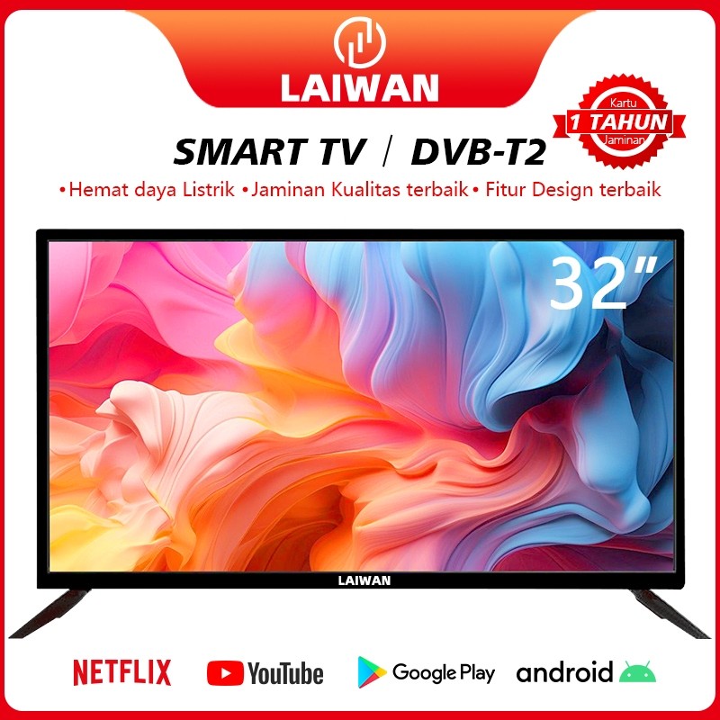 【LAIWAN】LED TV digital 32 inch Smart tv Android 32 inch YouTube/WiFi