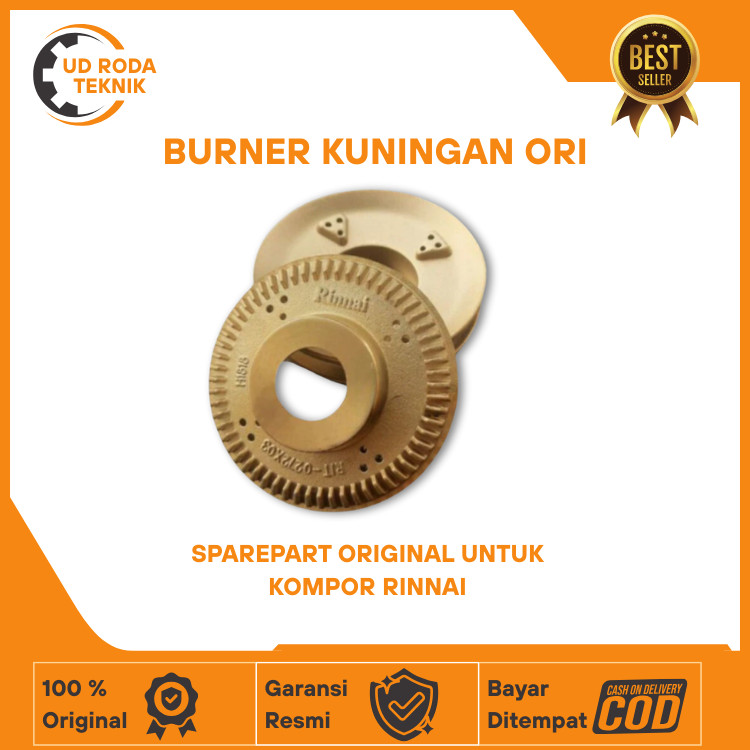 BURNER KOMPOR GAS RINNAI KUNINGAN | SPAREPART ORIGINAL BURNER UNTUK KOMPOR RINNAI