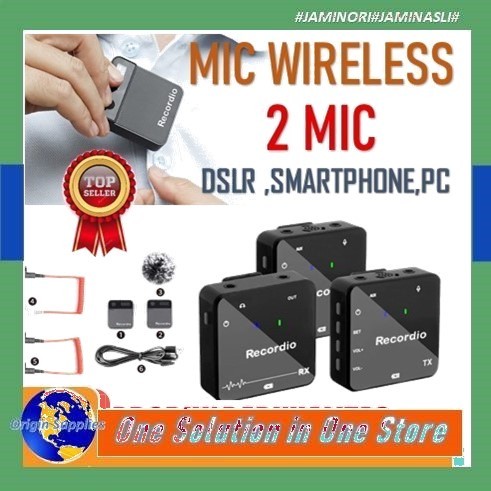 Mic Microphone Wireless GAW-820 Dual Microphone Kamera DSLR Smartphone