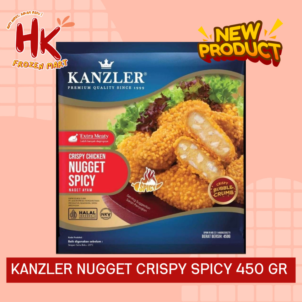 

BARU Kanzler Nugget Crispy Spicy 450gr | chicken naget ayam pedas premium sultan HK FROZEN MART