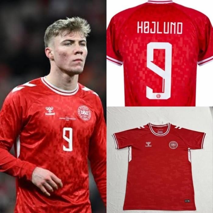JERSEY BAJU BOLA DENMARK HOME EURO 2024 + NAMESET NEW