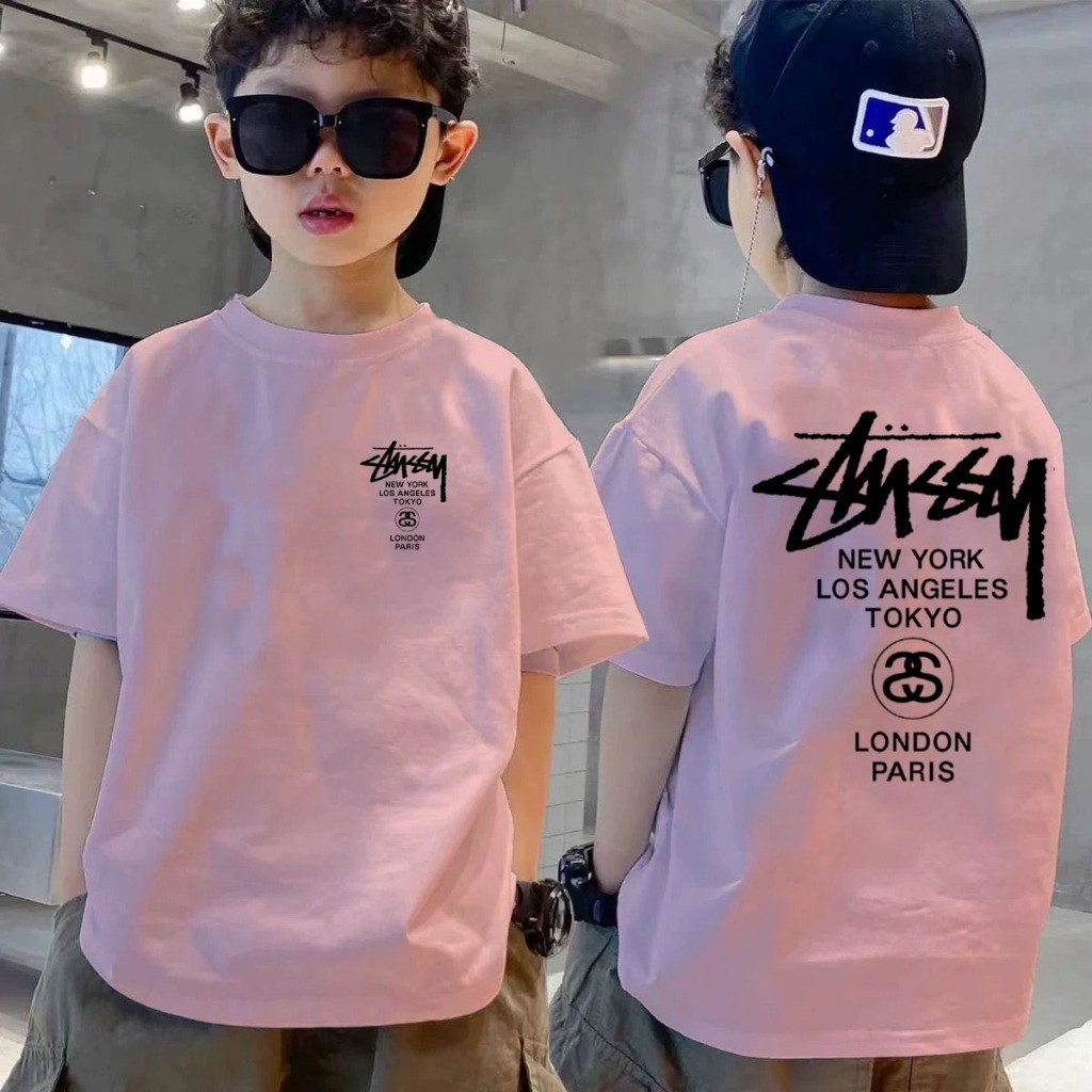 Baju Kaos Anak Laki Laki Stussy Baju Kaos Anak Distro Laki Laki Stussy Usia 1-12 Tahun