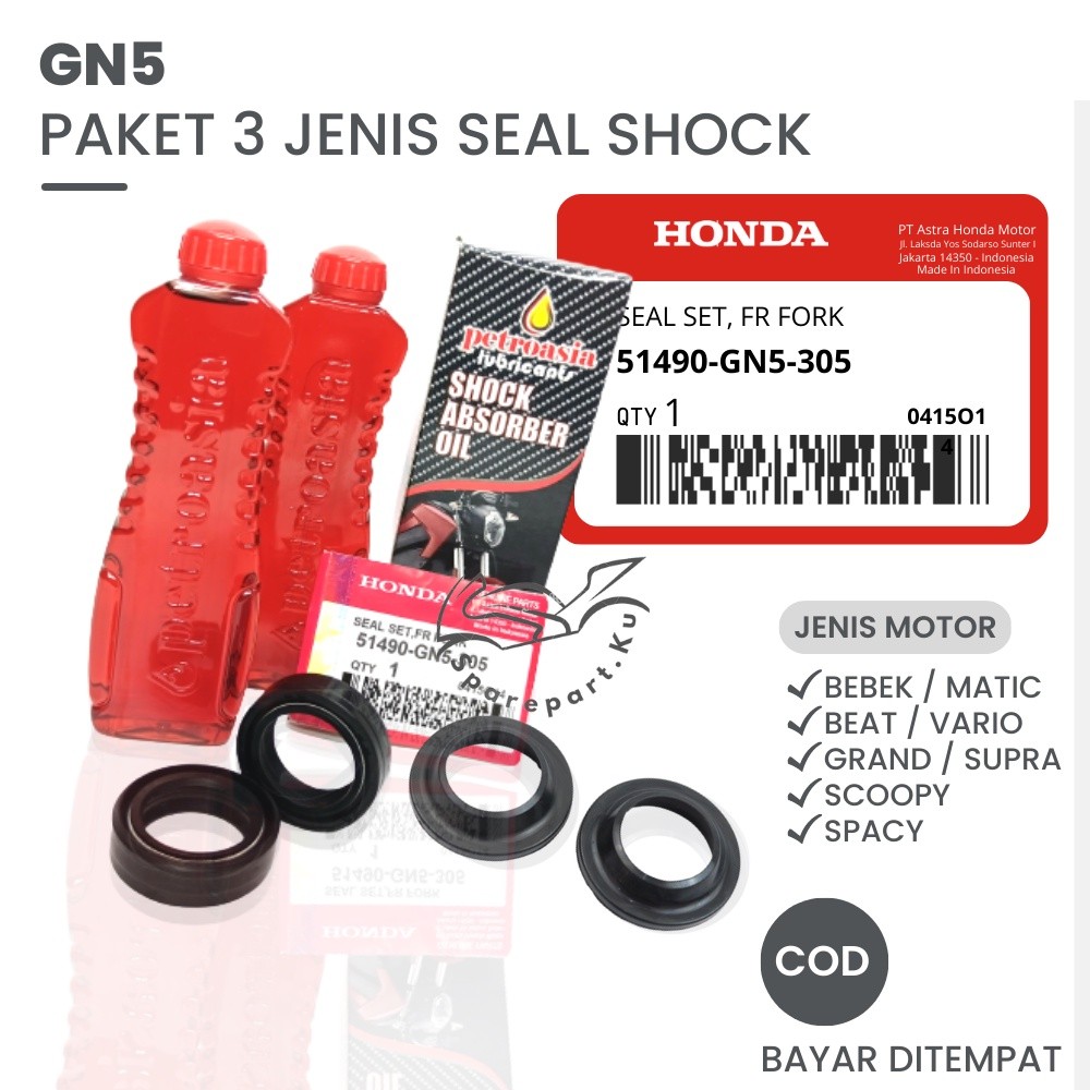 (HEMAT) PAKET SEAL SHOCK DEPAN VARIO GRAND SUPRA + OLI SIL SHOK + SEAL TUTUP DEBU BEAT KARBU KARISMA