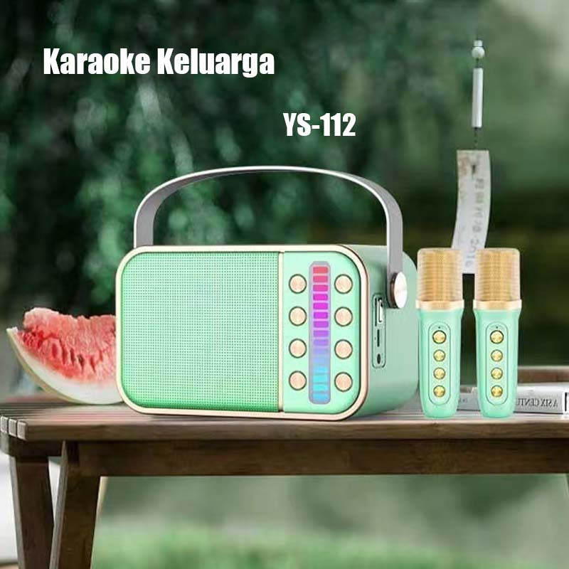 Home Ktv Audio YS-112 & 105/Karaoke Mesin Portable Wireless Bluetooth Speaker Sistem dengan Dual Mik