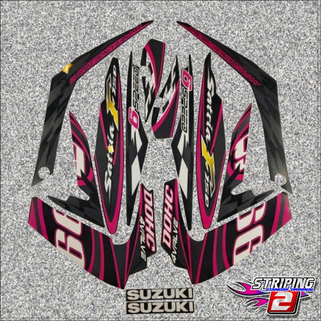 Striping Suzuki Satria FU F 150 2012 Barong Pink List Body Standar Berkualitas Termurah