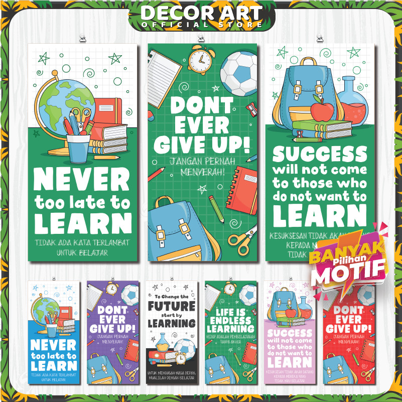 Decor Art 15x30 Cm - Wall Decor Dekorasi Hiasan Dinding Kata Motivasi Anak Gambar Untuk Di Rumah Sek