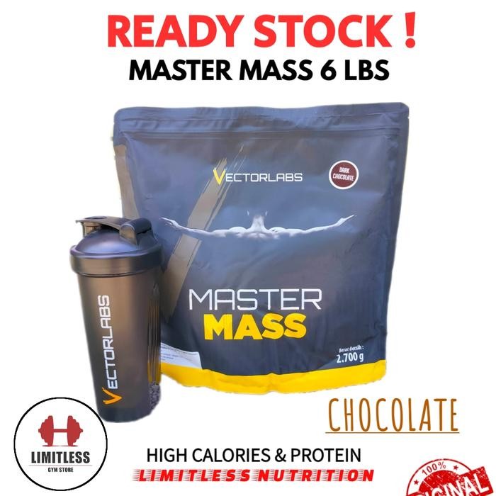 

VECTORLABS MASTER MASS 6 LBS - VL Mastermass Gainer 6lb BPOM Susu Gym - DARK CHOCO, SHAKER