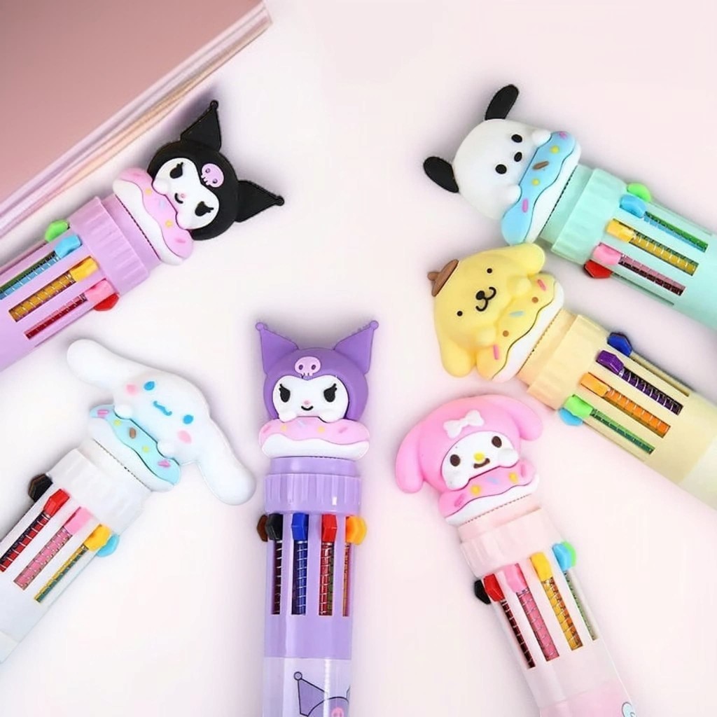 

⭐ PGS ⭐️ Ballpoint / Pulpen Sanrio Mekanik 0.5 mm Multicolor 10 Warna Tinta
